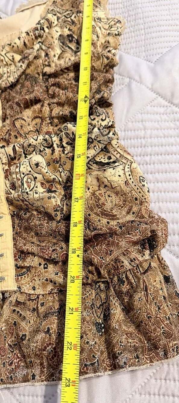 Y2K Fairycore Paisley Sheer Mesh Ruched Ruffle Hem Cami Top size Medium
AD - Picture 6 of 7